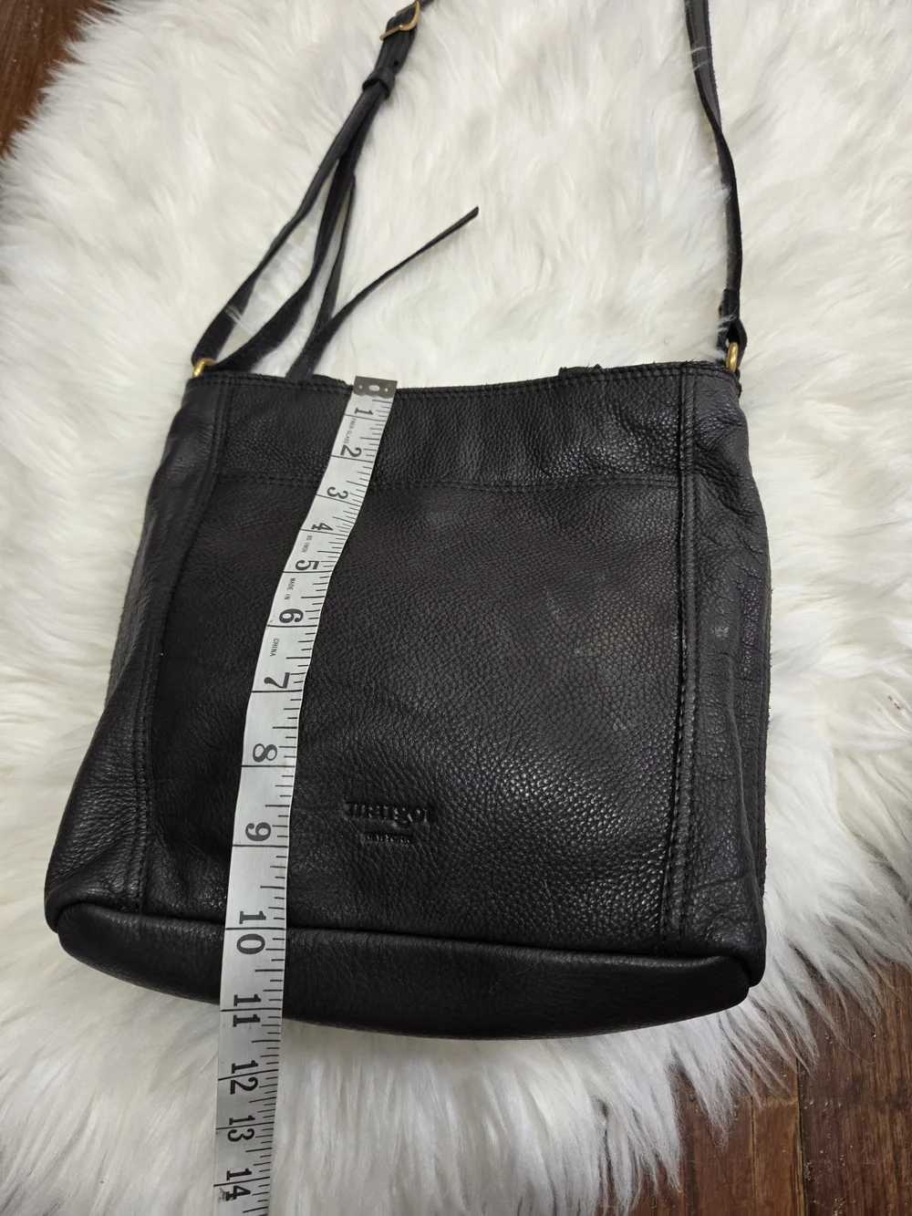 Margot Genuine Leather Black Crossbody Bag